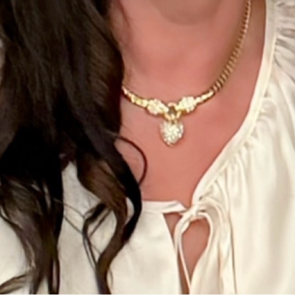 Swarovski Gold Heart Necklace - Picture 9 of 9